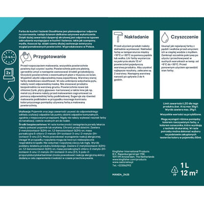 GoodHome Liberty plamemodstandsdygtig maling til køkken og badeværelse 1 l