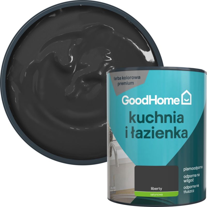 GoodHome Liberty plamemodstandsdygtig maling til køkken og badeværelse 1 l