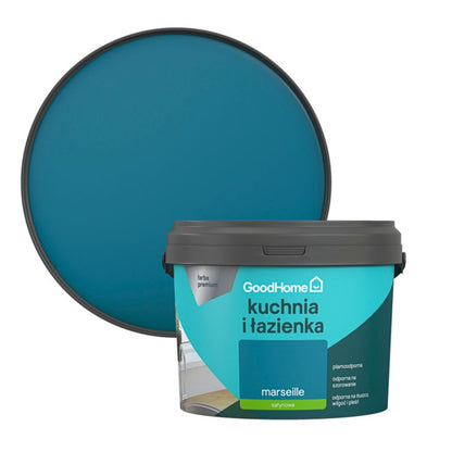 GoodHome plamemodstandsdygtig maling til køkken og badeværelse Marseille 2,5 l
