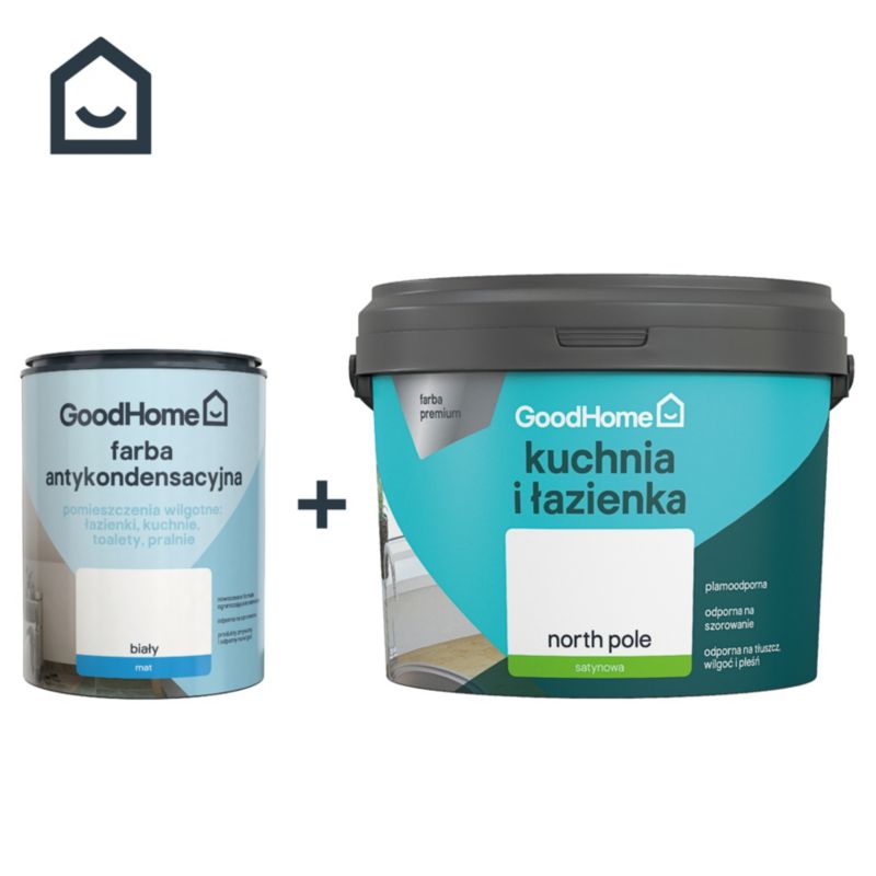 GoodHome pletresistent maling til køkken og badeværelse North Pole 2,5 l