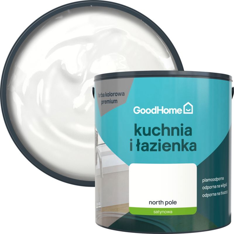 GoodHome pletresistent maling til køkken og badeværelse North Pole 2,5 l