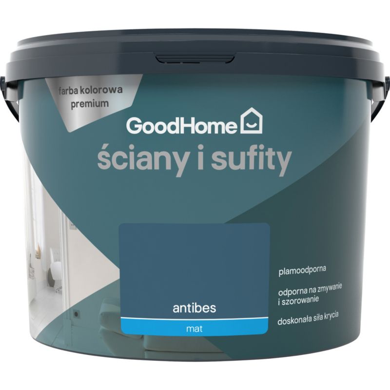 GoodHome Premium Antibes pletresistent maling til vægge og lofter 2,5 l