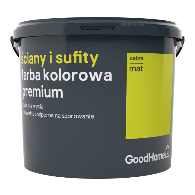 GoodHome Premium plamemodstandsdygtig maling til vægge og lofter cabra 5 l