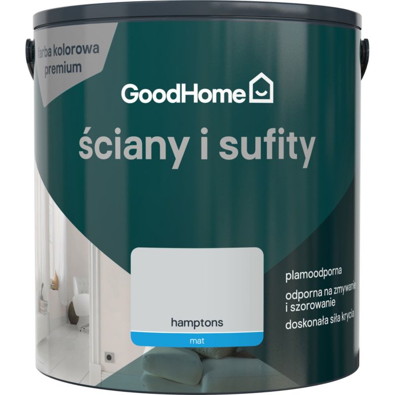 GoodHome Premium pletbestandig maling til vægge og lofter Hamptons 5 l