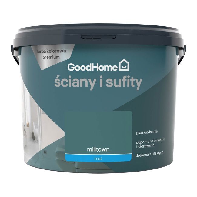 GoodHome Premium pletresistent maling til vægge og lofter Milltown 2,5 l