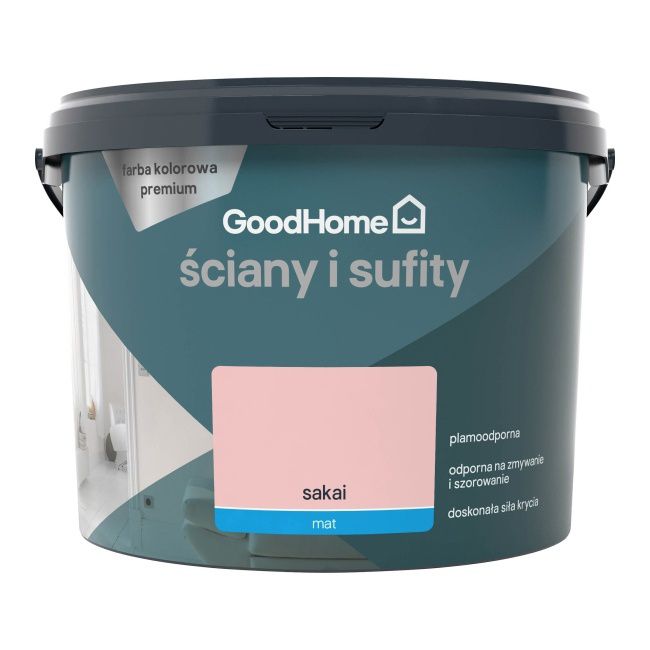 GoodHome Premium pletbestandig maling til vægge og lofter sakai 2,5 l