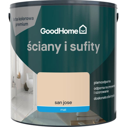 GoodHome Premium pletbestandig maling til vægge og lofter San Jose 2,5 l