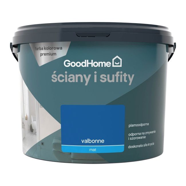 GoodHome Premium pletresistent maling til vægge og lofter Valbonne 2,5 l