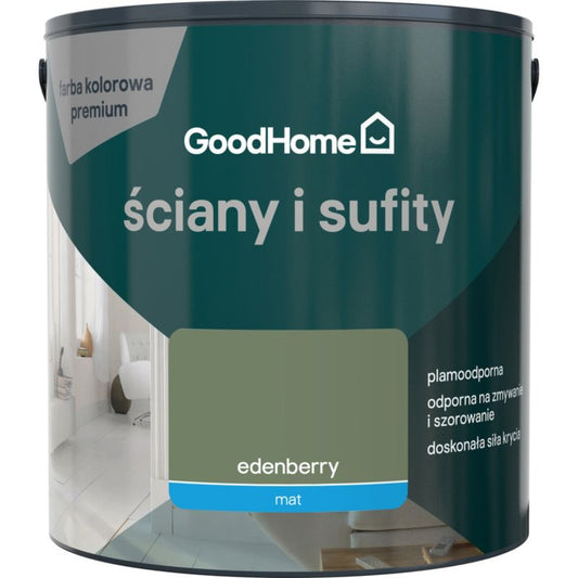 GoodHome plamemodstandsdygtig maling til vægge og lofter Edenberry 2,5 l