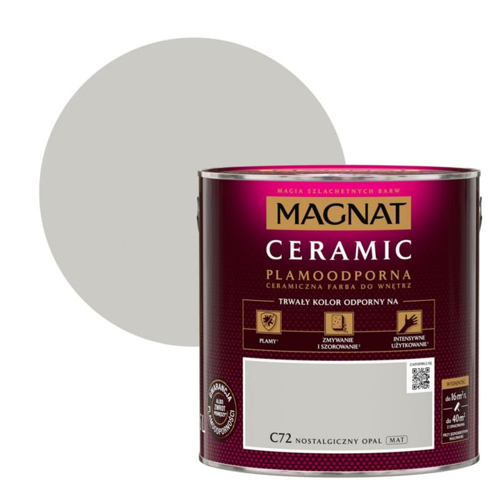 Magnat Ceramic C72 plamemodstandsdygtig maling nostalgisk opal 2,5 l