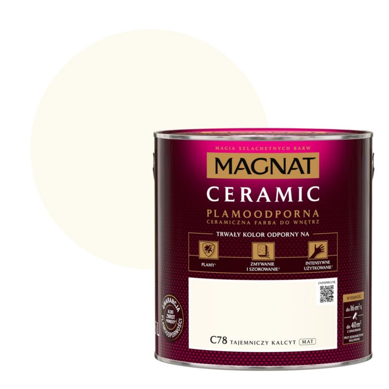 Magnat Ceramic C78 pletbestandig maling i farven mystisk calcit 2,5 l