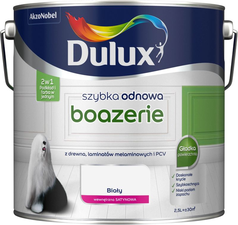 Dulux Szybka Odnowa hvid renoveringsmaling til boiserie 2,5 l