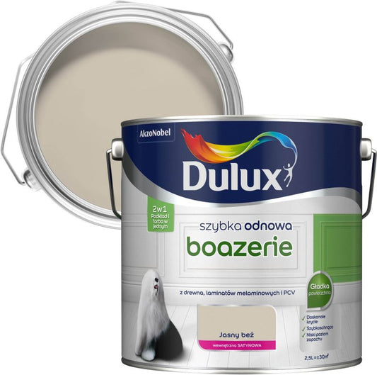 Dulux Szybka Odnowa renoveringsmaling til boiserie, lys beige, 2,5 l