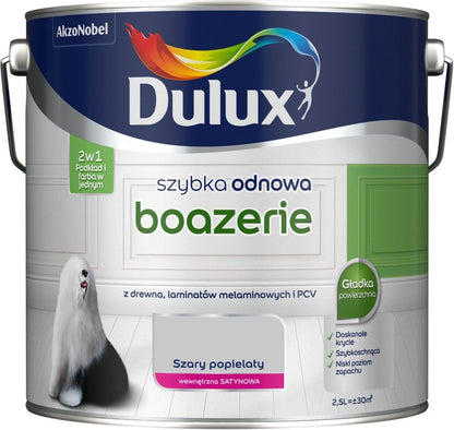 Dulux Szybka Odnowa renoveringsmaling til boiseri, grå ask, 2,5 l