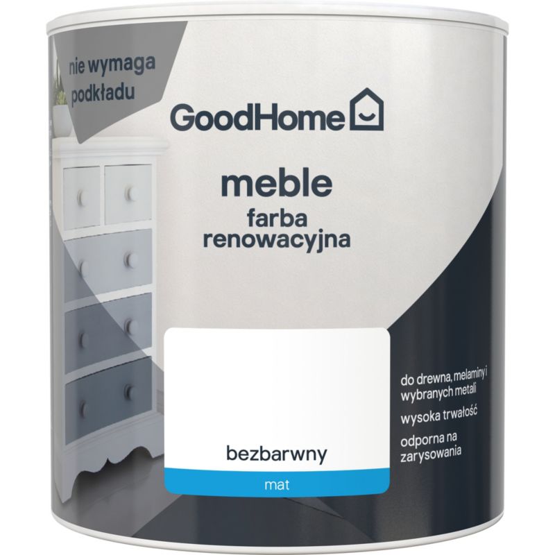 GoodHome Reno renoveringsmaling til møbler, klar mat, 0,5 l