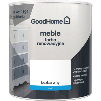 GoodHome Reno renoveringsmaling til møbler, klar mat, 0,5 l