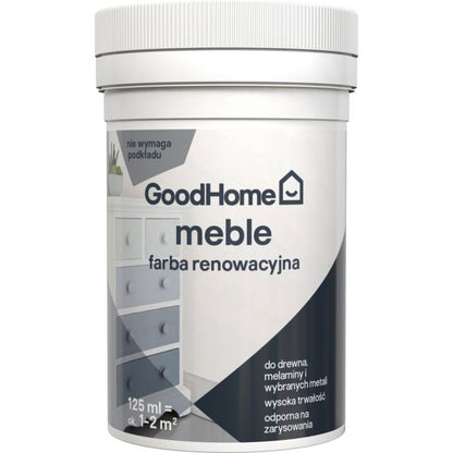 GoodHome Reno renoveringsmaling til møbler hvid satin 125 ml