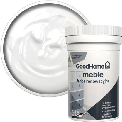 GoodHome Reno renoveringsmaling til møbler hvid satin 125 ml