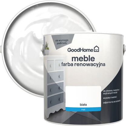 GoodHome Reno mat hvid renoveringsmaling til møbler 2 l