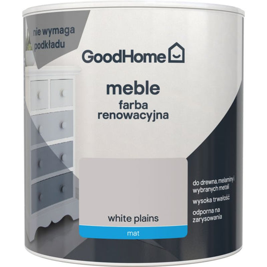 GoodHome Reno hvid mat renoveringsmaling til møbler 0,5 l