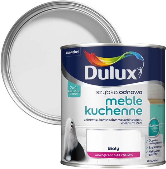 Dulux Szybka Odnowa hvid renoveringsmaling til køkkenmøbler 0,75 l