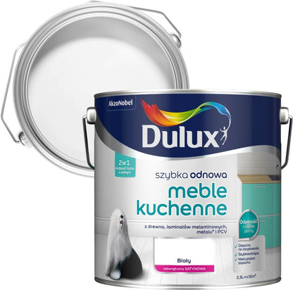 Dulux Szybka Odnowa hvid renoveringsmaling til køkkenmøbler 2,5 l