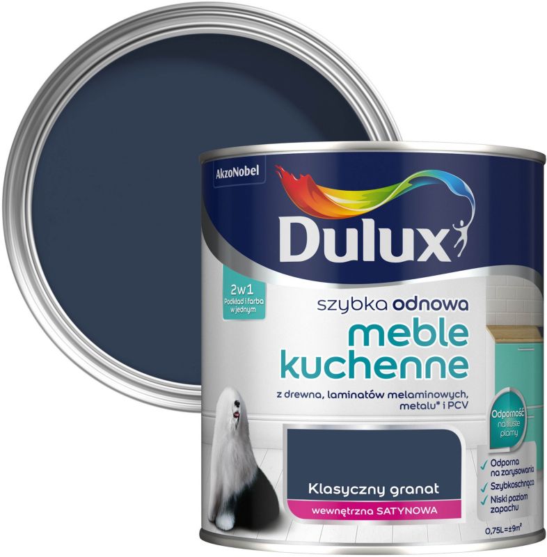 Dulux Szybka Odnowa renoveringsmaling til køkkenmøbler klassisk marineblå 0,75 l