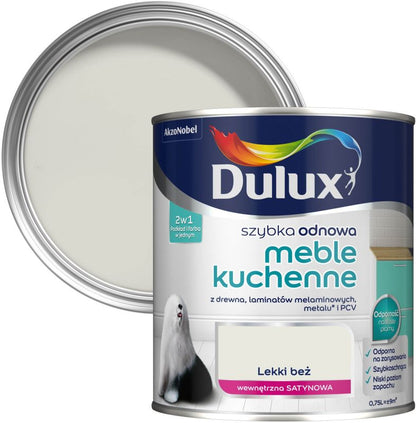 Dulux Szybka Odnowa renoveringsmaling til køkkenmøbler, let beige, 0,75 l