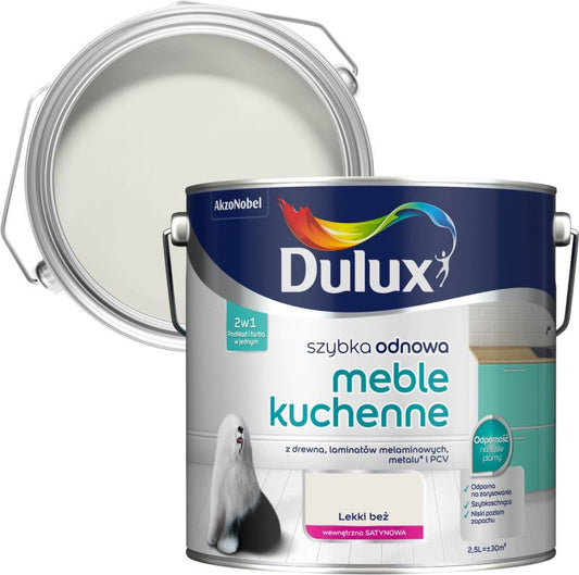 Dulux Szybka Odnowa renoveringsmaling til køkkenmøbler, lys beige, 2,5 l