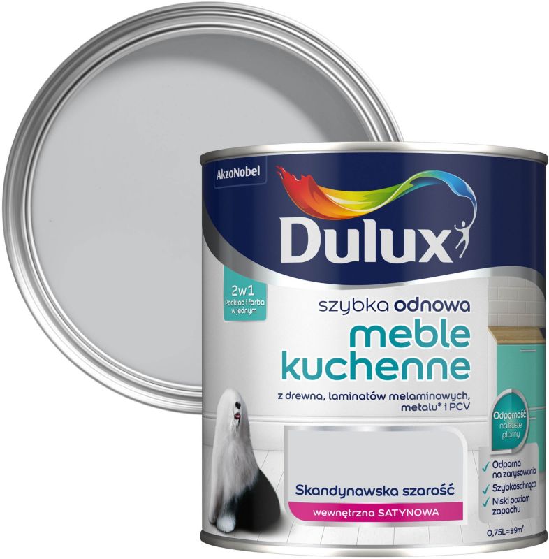 Dulux Szybka Odnowa renoveringsmaling til køkkenmøbler skandinavisk grå 0,75 l