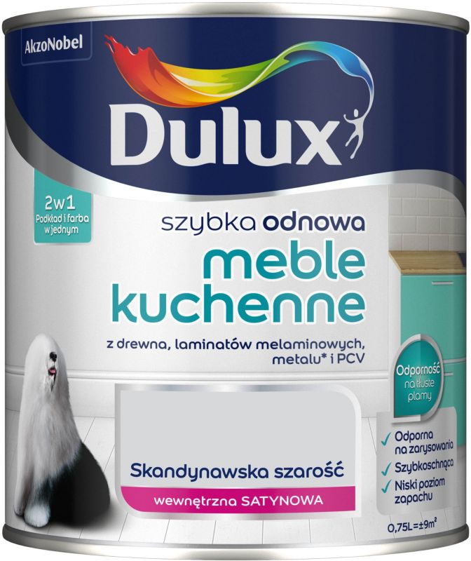 Dulux Szybka Odnowa renoveringsmaling til køkkenmøbler skandinavisk grå 0,75 l