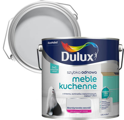 Dulux Szybka Odnowa renoveringsmaling til køkkenmøbler skandinavisk grå 2,5 l