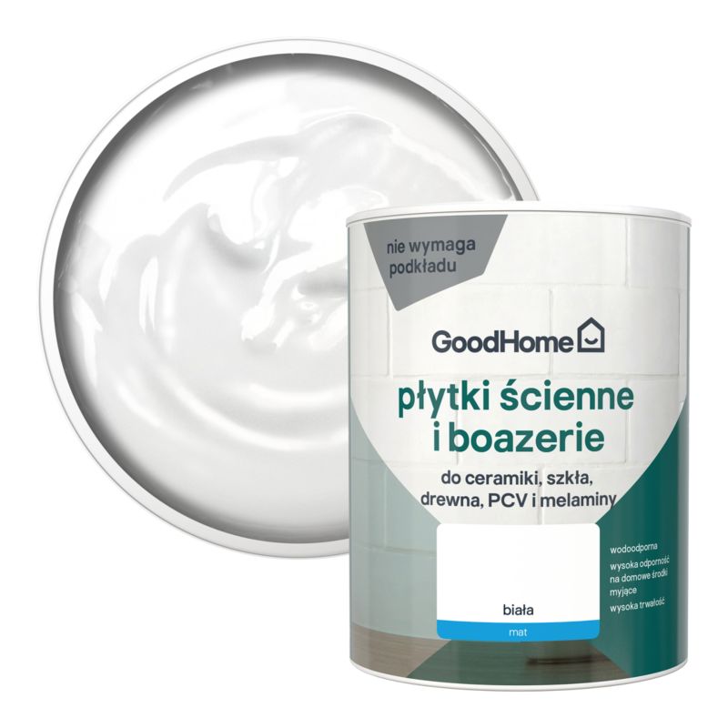 GoodHome Reno renoveringsmaling til fliser mat hvid 0,75 l