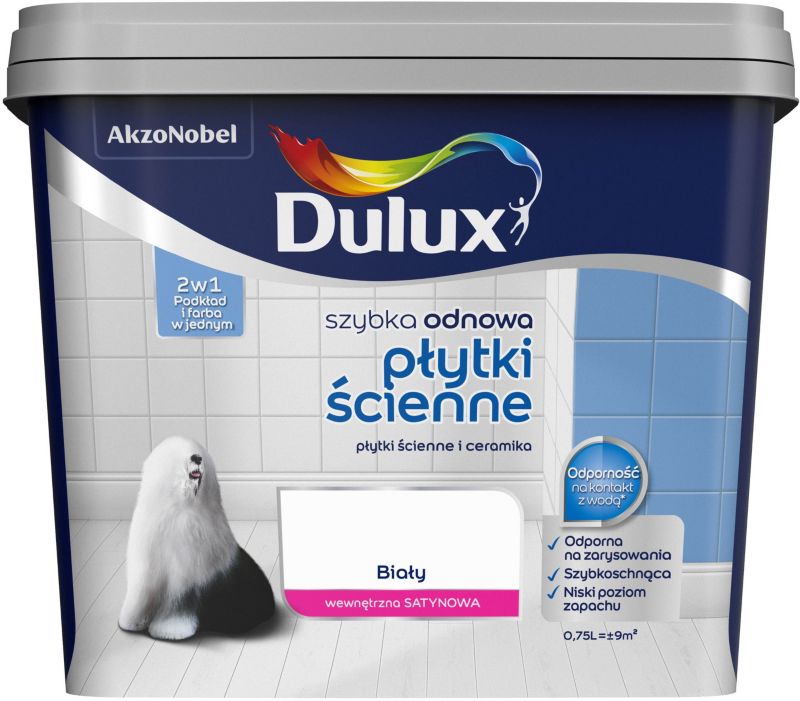 Dulux Szybka Odnowa hvid renoveringsmaling til vægfliser 0,75 l
