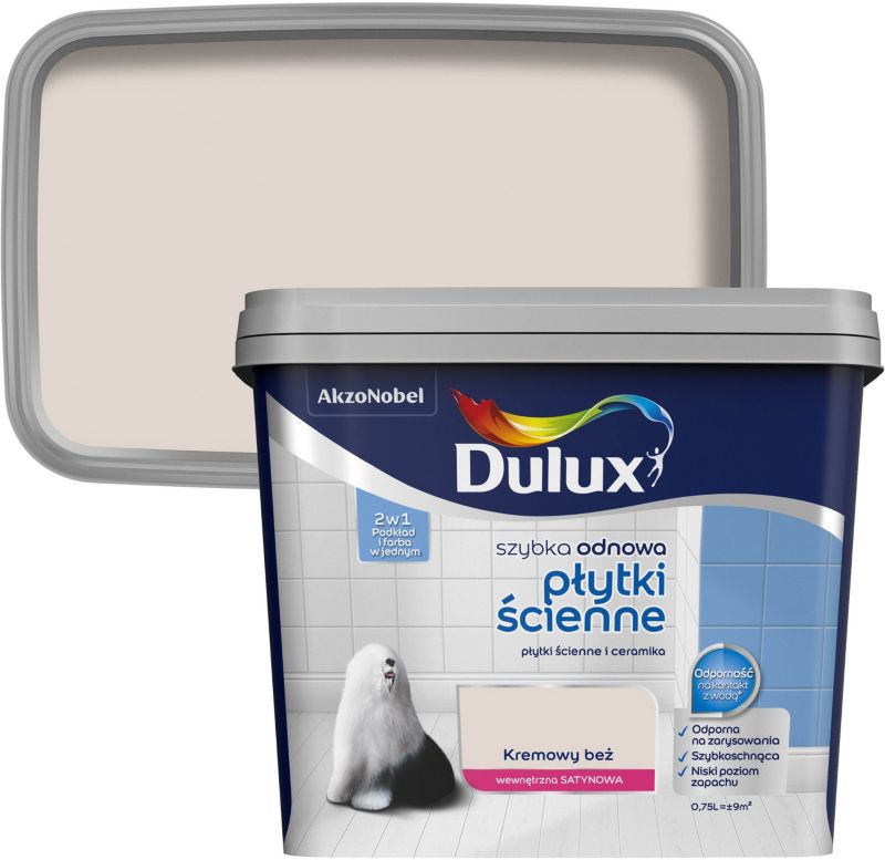 Dulux Szybka Odnowa renoveringsmaling til vægfliser kremet beige 0,75 l