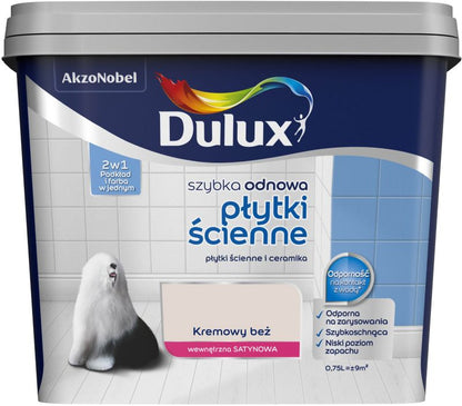 Dulux Szybka Odnowa renoveringsmaling til vægfliser kremet beige 0,75 l