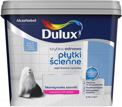 Dulux Szybka Odnowa renoveringsmaling til vægfliser skandinavisk grå 0,75 l