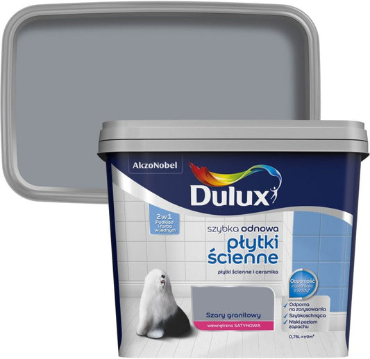 Dulux Szybka Odnowa renoveringsmaling til vægfliser i grå granit, 0,75 l