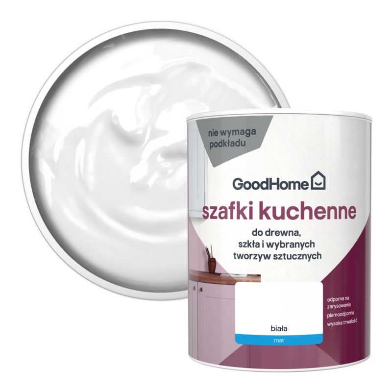 GoodHome Reno renoveringsmaling til skab, mat hvid, 0,75 l