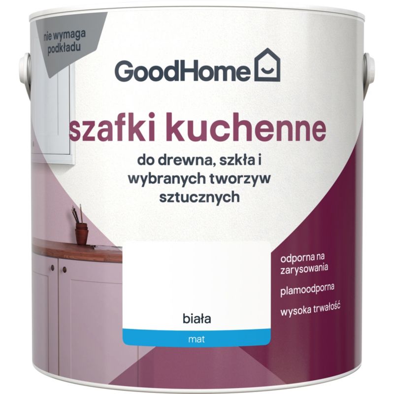 GoodHome Reno renoveringsmaling til skab, mat hvid, 2 l