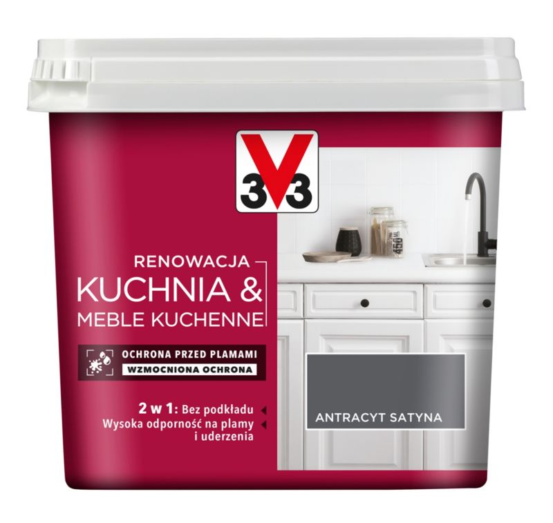 V33 Renoveringsmaling til møbler antracit satin 0,75 l