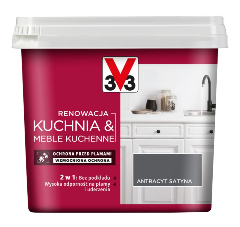 V33 Renoveringsmaling til møbler antracit satin 0,75 l