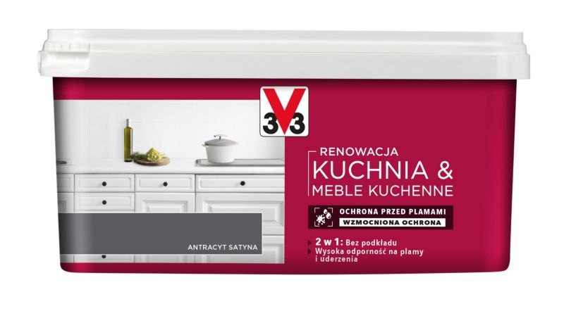 V33 Renoveringsmaling til møbler antracit satin 2 l