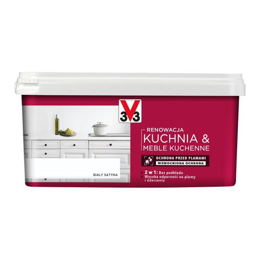 V33 Renoveringsmaling til møbler hvid satin 2 l