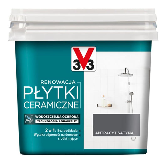 V33 renoveringsmaling til vægfliser antracit satin 0,75 l
