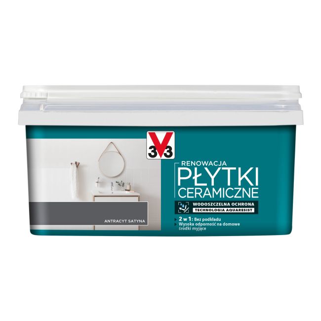 V33 renoveringsmaling til vægfliser antracit satin 2 l