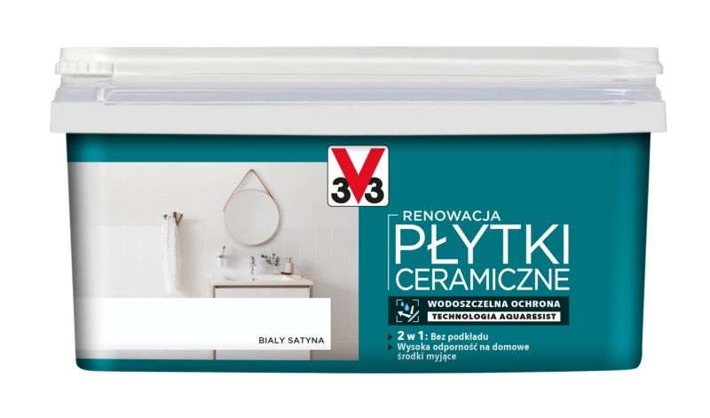 V33 renoveringsmaling til vægfliser hvid satin 2 l