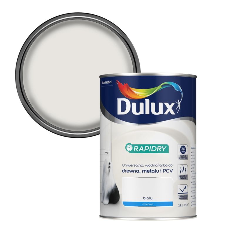 Dulux Rapidry universalmaling mat hvid 1 l
