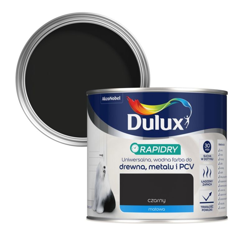 Dulux Rapidry universalmaling mat‑sort 0,4 l