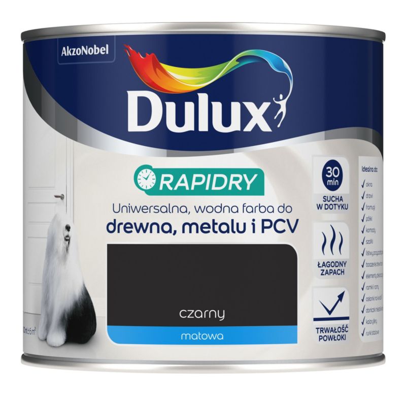 Dulux Rapidry universalmaling mat‑sort 0,4 l